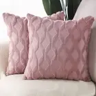 Set of 2 Soft Plush Short Wool Velvet Decorative Throw Pillow Covers 22x22 in...
