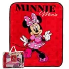 Alkam Home Toddlers Blanket Designer Print Plush Throw Blanket Minnie Mouse Red
