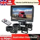 7"Car Monitor 2xHD 18IR 4PIN Rearview Reversing Camera+5m Spring Cable Bus Truck