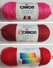 Caron Simply Soft RED Yarn Color Skein Crochet Knitting Craft Colors U-Pick NEW