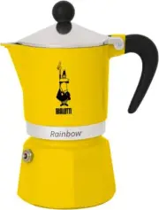 Bialetti Rainbow Caffettiera Colorata, Alluminio, Giallo, 6 Tazze,Yellow,30 x 20