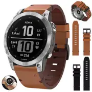 Leather Band Strap For Garmin Epix Pro Fenix 7 7X Pro 6 6X 5 5X 3/3 HR 965 955