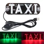 LED Sign for Car, LED Taxi Light Sign 7.49''x2.48''LED Panel USB 12V LED Sign for Car Red Green Dual Colors