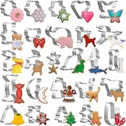 GWHOLE 26 Pcs Cookie Cutter Set, Mini Animal Unicorn Classic Shape Cookie Cutters for Kids Christmas Winter Holiday