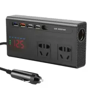 200W Car Inverter 12V to 110V DC to AC Volt Converter with 4 Port USB-C Car
