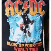 AC/DC Rock Band Blow Up Your Video World Tour Men's T-Shirt size S
