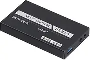 XUMIUZIY Video Capture Card,4K 60Hz Video Capture to USB 3.0 Converter with Mic Port for //Camera,Compatible with USB 2.0