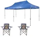 Adventure Kings Gazebo 6mx3m + 2x Throne Camping Chair Hiking Outdoor 4WD SUV