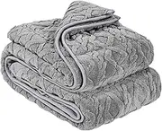 VEVOR Weighted Blanket, 9 kg, 1524 x 2032 mm Queen Size, Sherpa Fleece Heavy Blanket with Glass Beads, Soft Warm Cozy Fluffy Touch, for 90-113 kg Adults, Anxiety Stress Relief, Improve Sleep, Grey