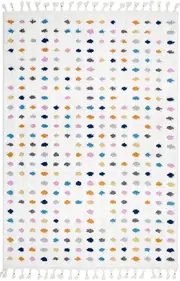 Rug Culture White Multi Super Soft Polka Dot Shag Rug