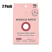 2 Pack Miracle Invisible Spot Cover - Hydrocolloid, Acne Pimple Absorbing Cover, Blemish Spot, Skin Care, Facial Stickers, 2 Sizes (96 Count)