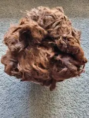 Alpaca Fleece 100% Natural Suri - 850grams. Colour - Chocolate Brown - Washed