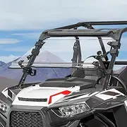 KEMIMOTO Flip Up Windshield 4-IN-1 Folding Window Compatible with 2014-2018 RZR XP 1000 / XP Turbo / RZR 900 / S900 / S1000, Clear Hard-Coated PC Open Close Vented Front Full Windshield
