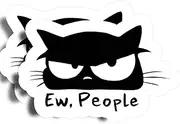 Ew, People Magnet - 5" On Longest Side - Hate Humans Cat - 2 Pack - Thick Strong Magnet - Bumper Magnet for Fridge, Toolbox, Cars - Made in USA - PLDFMAG2042