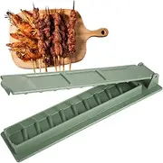 Kebab Maker, Thick Plastic Kebab Press Like a Traditional Chef Manual Kabob Mould Portable Reusable Skewers Kebab Maker Grill for Barbecue Newbie Turkish Kebab (Green)
