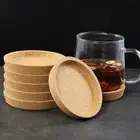 Wooden Supplies Kitchen Round Placemat Cup Holder Cork Coasters Insulation Pad