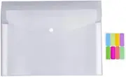 Namzi 2 Pack 8 Pockets Clear Document Folders Plastic Envelopes Poly Envelopes File Envelopes with Label Pocket and Snap Button for Home Work Office Organization, Letter Size/A4 Size, White