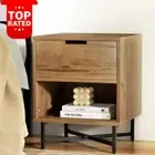 Bedside Table Drawers High Gloss Nightstand Storage Cabinet Unit Oak Bedroom