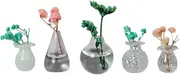5 PCS Mini Vase Magnets for Fridge, Bud Vases Magnets 2025 New Tiny 3D Plant Vase for Refrigerator Decoration Kitchen Refrigerator Locker Office Decoration