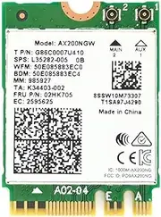 Intel Dual Band Wireless AX200NGW - WiFi 6 AX200 WiFi Adapter - 2.4GHz 574Mbps/5GHz 2.4Gbps - 802.11AX Network Card - Bluetooth5.0 Wireless Network Adapter for Windows 10 64Bit/Google Chrome OS/Linux