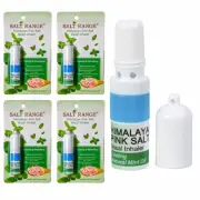 4 Pk Himalayan Pink Salt Nasal Inhaler Nose Cooling Natural Mint Essential Oils