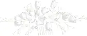 FOYTOKI Handmade White Polymer Clay Flower Hair Comb with Pearl and Crystal Beads Elegant Bridal Headpiece for Weddings Engagements and Special Occasions