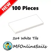 **NEW** 100x Genuine LEGO 2x4 TILES TILE - White- 87079 Bulk Smooth
