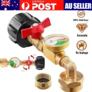 Upgraded QCC1 Propane Refill Adapter 20lb to 1lb converter with Valve and Gauge