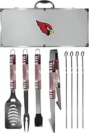 Siskiyou Unisex Denver Broncos 8 pc Tailgater BBQ Set F8BQ020-P, Unisex, Arizona Cardinals 8 pc Tailgater BBQ Set, F8BQ035, Gray, Set of 8