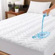 Full Size Waterproof Mattress Protector Quilted, Breathable Ultra-Soft Fillin...