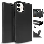 Tough On Magnetic Fine Detachable Leather Phone Case for iPhone 11 - Black