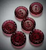 1/2" 2-Hole 'Crystal' Maroon Craft/Clothing Buttons