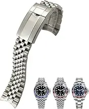 [UMCNVV] 20mm 904L Solid Stainless Steel Watchband For Rolex Strap GMT Master II Wrist Watch Band Bracelet Jubilee with Oyster Clasp