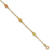 10k Tri Color Tri-color Gold Black Hills Roses Bracelet