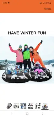 Snow Tube Super Big 47" Inflatable Snow Sled/Tube Black With Carrying Bag.