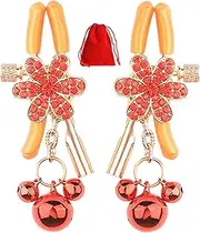 Pendant Nipple Clamps Breast Bells Sexy Nipple Clip Non Piercing Sparkling Nipple Rings Nipple Jewelry Red Nipple Clamp for Pain