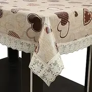 OrientalWeavers Decojewels PVC Dining Table/Center Table Cover, 60" X 108", 8-10 Seater Rectangle Shape Anti Bacterial Anti Fungal Cover with White lace