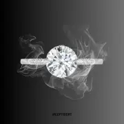 1.04 Ct Round Cut Lab Grown Diamond 14K White Gold Solitaire Accent Ring