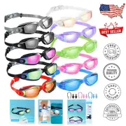 Leakproof 10 Pairs of Silicone Swim Goggles with Adjustable Straps & Ear Plugs