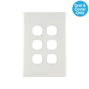 Connected Switchgear GEO 6 Gang Grid Plate White | PB6-L