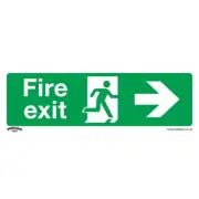 Sealey Safe Conditions Safety Sign - Fire Exit (Right) - Rigid Plastic - Pack of