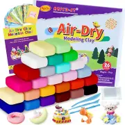 Air Dry Clay 26 Corlors, Modeling Clay for Kids, DIY Soft Magic Clay, Non-Sticky