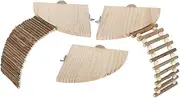 ERINGOGO 1 Set Small Animal Wooden Ladder and Platform: Climbing Ladder for Hamster Cage - Rustic Enrichment Toys for Guinea Pigs