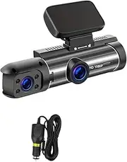 1080P WiFi Dual Camera Dash Cam for Cars Front and Inside car Camera with IR Night Vision Loop Recording Wide Angle Car DVR Tool(Dash cam Hard kit,No SD Card)