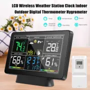 Digital LCD Wireless Weather Station Clock Indoor Outdoor Thermometer Humidity