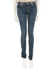 Blue Denim Studded Skinny Jeans