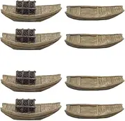 Veemoon 2sets Decorative Boat Ornament Compact 3D Micro Landscape Boat for Model Enthusiasts 4pcs*2