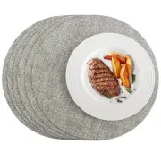 Round Placemats Set of 6, Reversible Faux Leather Table Place Mats 100% Water...