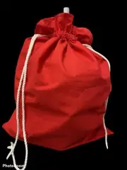 2 Pack Blank Red 100% Cotton Drawstring Santa Sack Bags 38 X 54cm