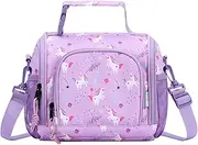 Lunch Bag for Kids,Vaschy Girls Cute Reusable Insulated Large Lunch Box Container for Toddlers Daycare School Kindergarten Unicorn